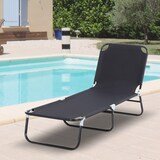 thumbnail of Tumbona Plegable Reclinable con Ángulo Ajustable de 5 Posiciones para Jardín Exterior Piscina Terraza Camping Carga 120 kg 188x56x28 cm