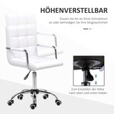 thumbnail of Bürostuhl Drehstuhl höhenverstellbar 99x53x54 cm ergonomischer Chefsessel mit Armlehnen und Rollen Kunstleder Weiß für Büro Homeoffice