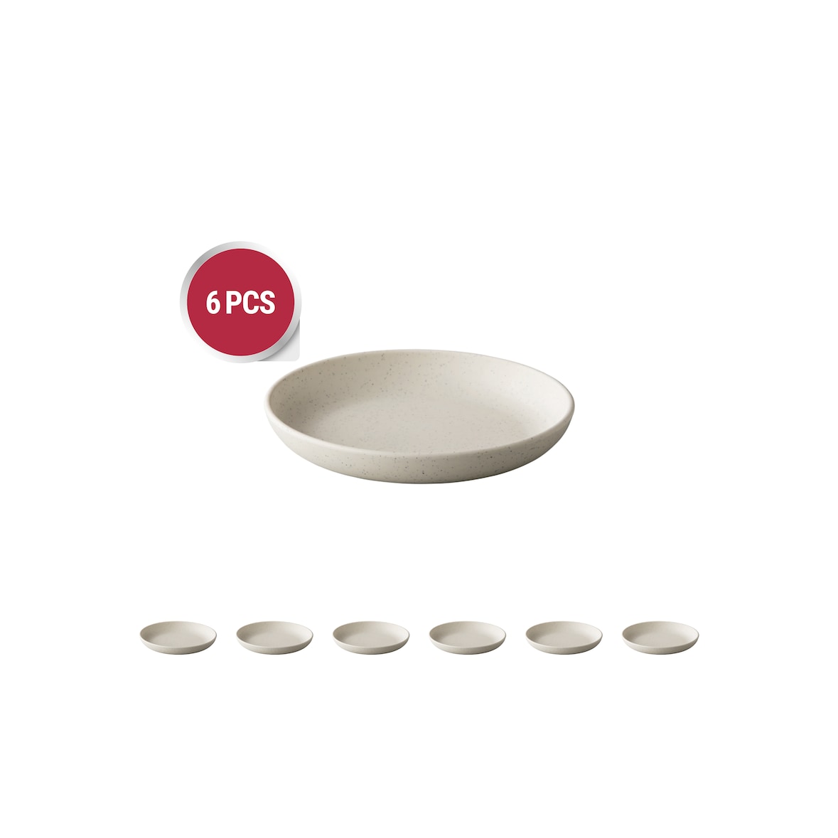 Stylepoint - 6x Teller Tief coupe 21,5 cm - Pebble Creme - MST-PC1006 - Melamin
