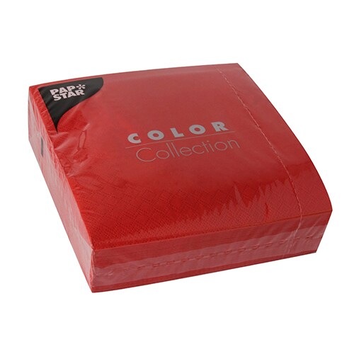 PAPSTAR 700 Servietten, 3-lagig 1/4-Falz 33 cm x 33 cm rot