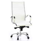 thumbnail of Sedia da ufficio / poltrona presidenziale PARMA 20 pelle crema - bianco cromo hjh OFFICE