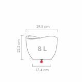 thumbnail of Scheurich Wave Globe 30, bac à plantes/pot à fleurs, cylindrique, coloris: Stony Grey, fabriqué avec du plastique recyclé, pour l’extérieur