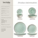 thumbnail of tectake Geschirrset Mare aus Steingut, für 6 Personen, 24 teilig, Mint
