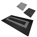 thumbnail of Geventileerde Kliktegels 3,2m x 6m voor Garage en Werkplaatsen, Antislip - 90 Zwart en 30 Grijs
