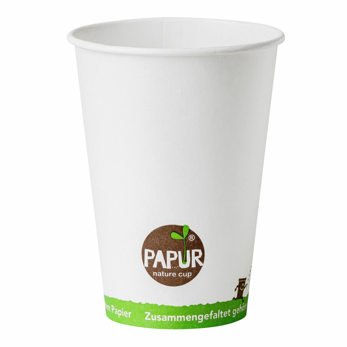 500x Bio Automatenbecher Kaffeebecher PAPUR ohne Kunststoff 70,3mm O 180 ml