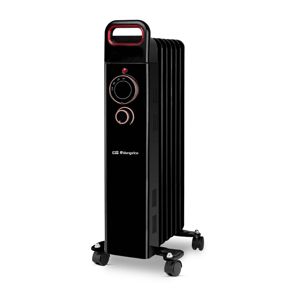 Radiador a óleo Orbegozo RUN 1500, 7 elementos, termóstato regulável, 3 potências de aquecimento, pega de transporte, 1500 W