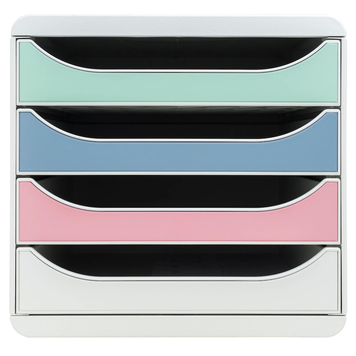 Exacompta 310303D Schubladenbox BIG BOX, 4 Schubladen, AutentiK - Farben sortiert