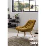 thumbnail of SalesFever Loungesessel mit XXL-Sitzfläche | Bezug Stoff in Samt-Optik | Gestell Metall in Holzoptik | üppige Steppung | B 76 x T 87 x H 86cm | gelb
