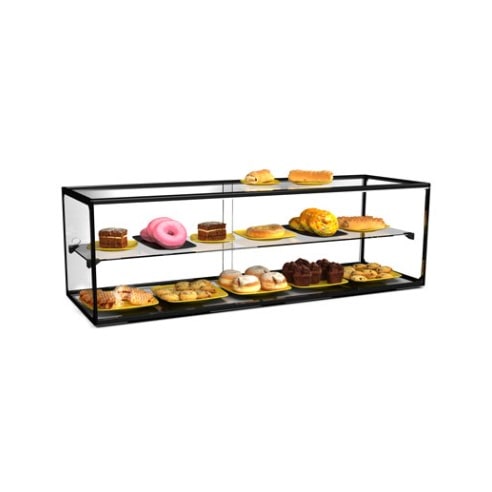 Vitrine neutre à poser - 2 niveaux - 920 x 390 mm - verre trempé - EP36M | Sayl Barcelona - Sans lumière LED