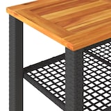 thumbnail of vidaXL Gartentisch Schwarz 70x38x42 cm Poly Rattan Akazienholz