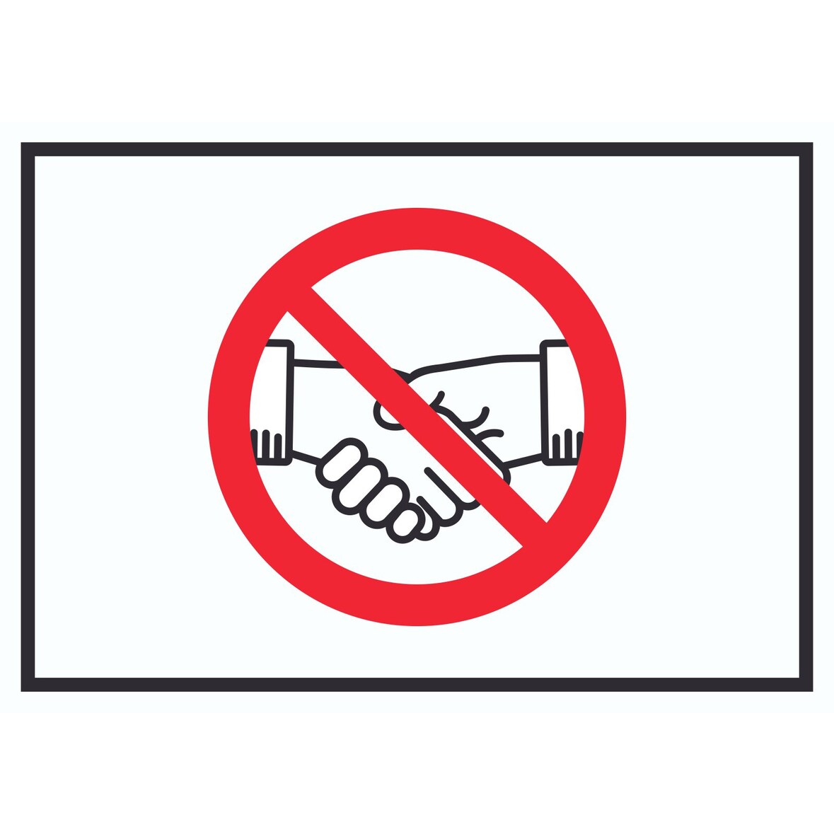 Handschlag verboten Schild kein Händeschütteln Symbol Schild A6 Rückseite selbstklebend