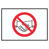 thumbnail of Handschlag verboten Schild kein Händeschütteln Symbol Schild A6 Rückseite selbstklebend