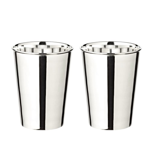 2er Set Silberbecher Trinkbecher Becher Mido, edel versilbert, Höhe 10 cm