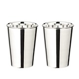 thumbnail of 2er Set Silberbecher Trinkbecher Becher Mido, edel versilbert, Höhe 10 cm