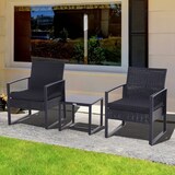 thumbnail of Outsunny Set Tavolino e 2 Sedie da Giardino Rattan Mobili da Esterno