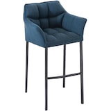 thumbnail of Taburete de Bar Damaso Tela con Base de Cuatro Patas Azul/Negro