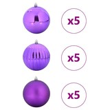 thumbnail of vidaXL Weihnachtskugel-Set 15 pcs Lila Kunststoff