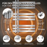 thumbnail of LuxeBath Elektrischer Badheizkörper Iron EM 500×1000 mm Chrom, Heizstab 300W, Thermostat Digital, Handtuchwärmer Design Paneelheizkörper