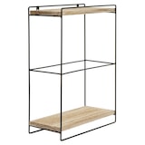 thumbnail of Estante de pared HWC-K77, estante colgante Estante de cocina, madera maciza metal Industrial 2 estantes 50x35x17cm ~ natural
