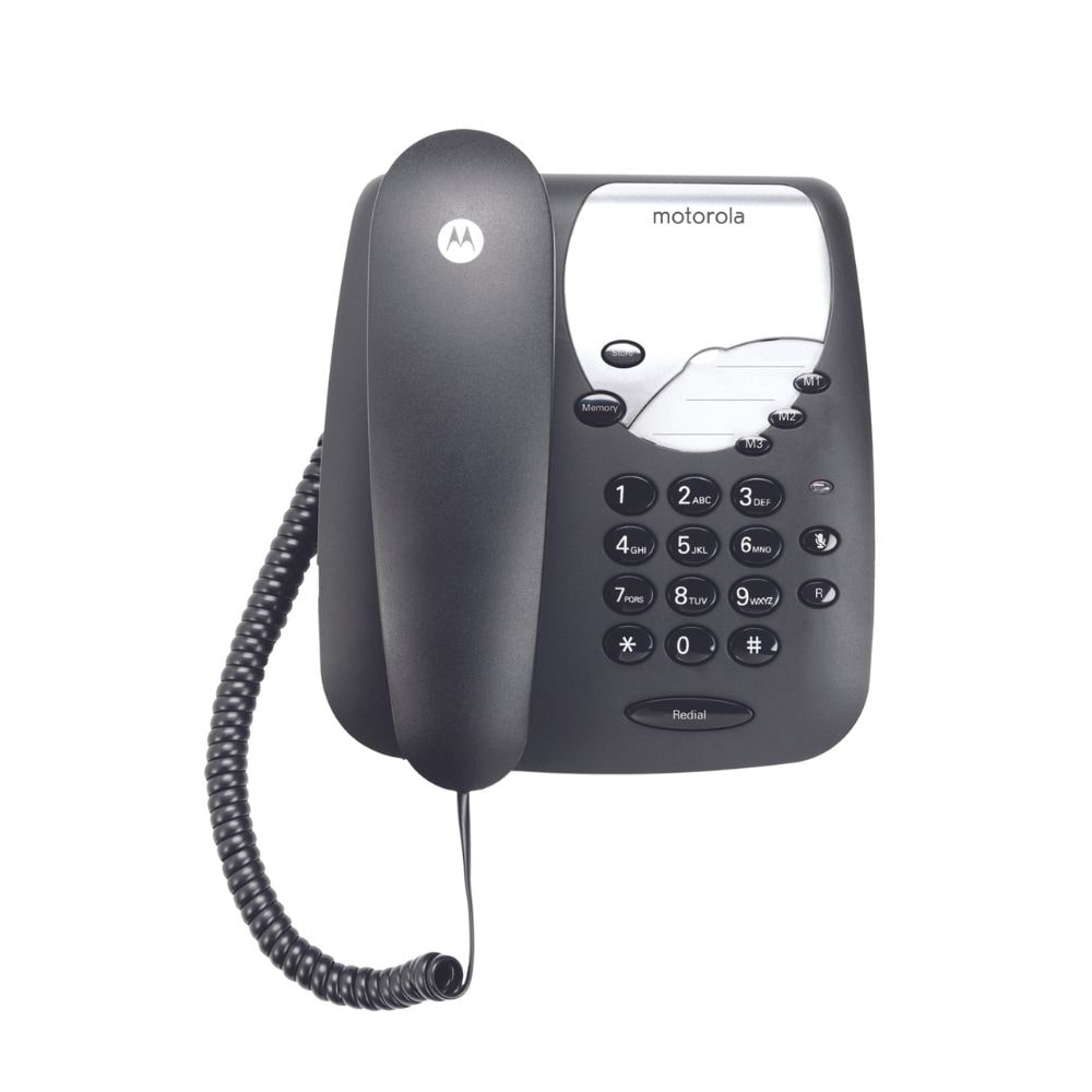 Motorola CT1 Schwarz Schnurtelefon, stabile Verbindung, Mute-Funktion – Schwarz