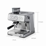 thumbnail of Lacor - 69428 - Cafetière Espresso Pro, avec Vaporisateur et Broyeur, Accessoires Inclus, 20 Barres, Inox, 1550 W, 2,8 L