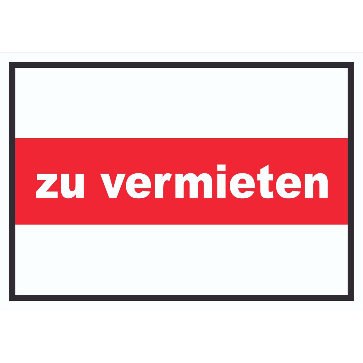 zu vermieten Schild mit Text Verkaufsschild A4 (210x297mm)
