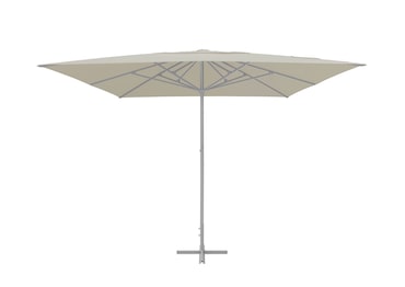 METRO PROFESSIONAL Ombrellone quadrato, alluminio, 4 x 4 m, idrorepellente, beige/platino