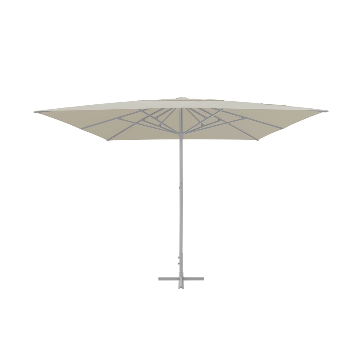 METRO PROFESSIONAL Ombrellone quadrato, alluminio, 4 x 4 m, idrorepellente, beige/platino