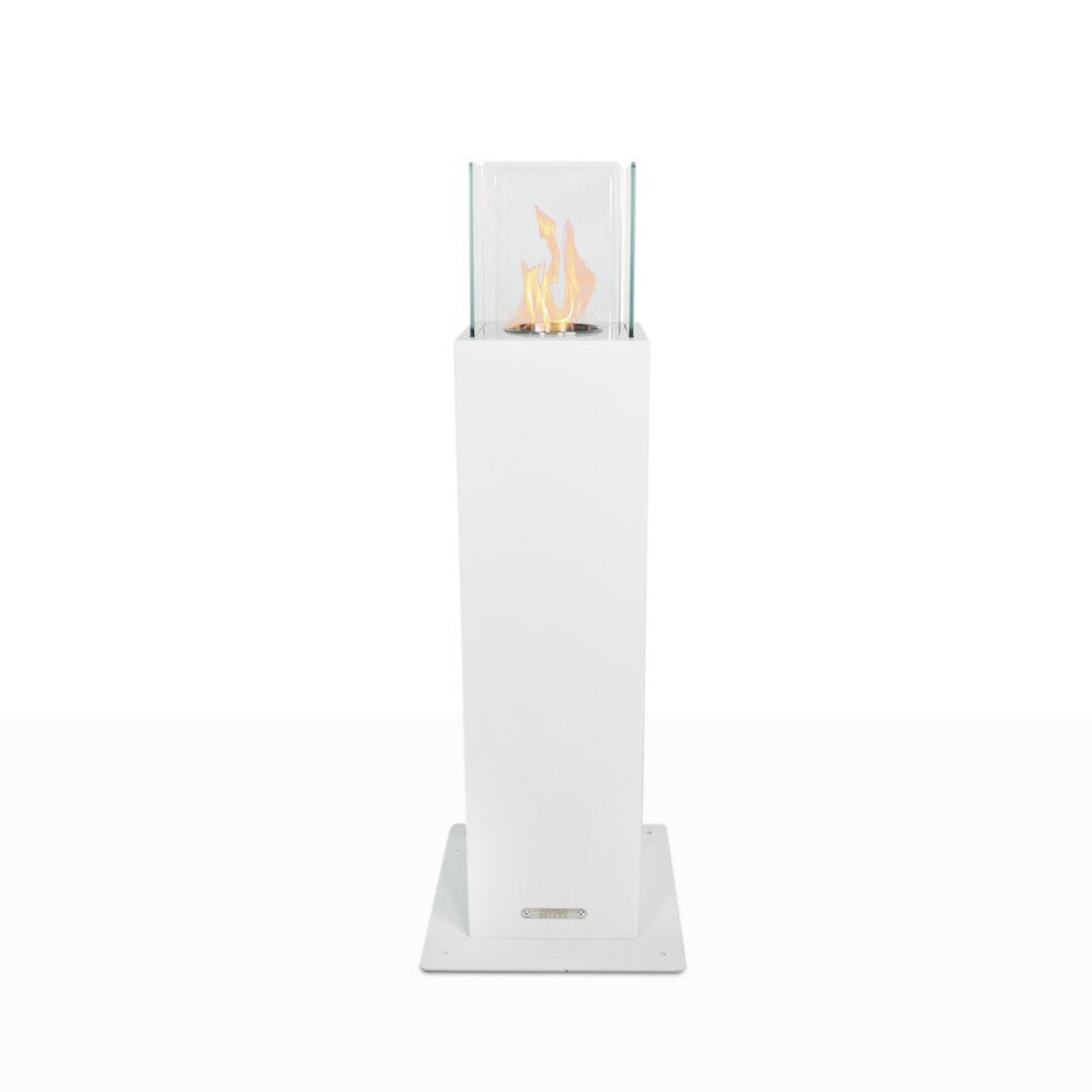 Cheminée au bioéthanol de jardin biocamino pour extérieur Capri 70 Blanc