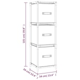 thumbnail of vidaXL Lagerschrank mit 3 Stoff-Schubladen Grau 34x34x101 cm Stahl