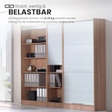 thumbnail of bümö Rollladenschrank in Buche/Silber mit Bogengriff - Vertikal Jalousieschrank 50 cm breit, Aktenschrank abschließbar, Büroschrank für Ordner & Co.
