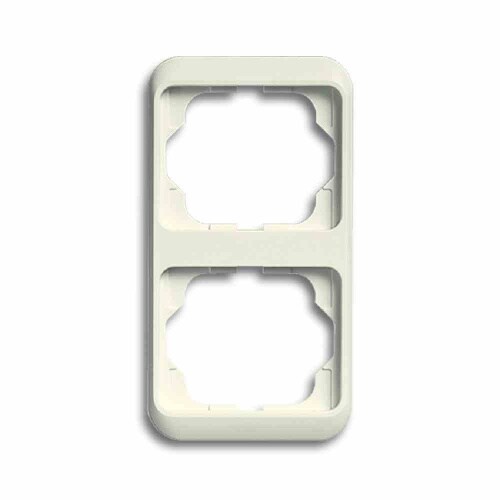 ALPHA Rahmen, 2f, elfenbein-weiß, glänzend, vertikal, Kunststoff, geeignet für Unterputz-Installation, Thermoplast