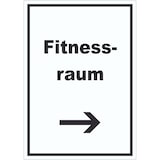 thumbnail of Fitnessraum Aufkleber mit Text und Richtungspfeil rechts Sport Fit hochkant A2 (420x594mm)