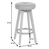 thumbnail of Barhocker Navan, Barstuhl Tresenhocker, Holz Kunstleder drehbar ~ creme, helle Beine