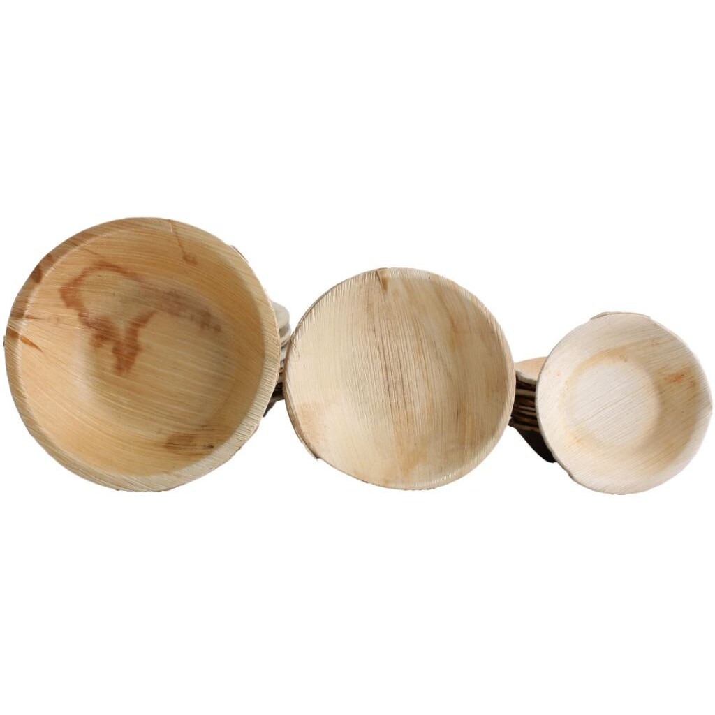 30x Runde Schale aus Palmblatt Größe 12,5 cm