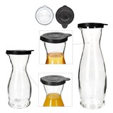 thumbnail of 12x MIA MISURA Wein-Karaffe mit Deckel schwarz 0,5L & 1L geeicht Glas-Krug Saft