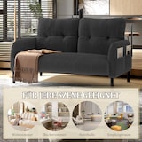 thumbnail of Zweisitzer Sofa 120x75 cm aus Cord mit ergonomischer Rückenlehne – Stilvolles Design und hoher Komfort in Grau