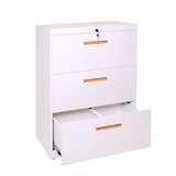 thumbnail of Archivador colgante HWC-A10, archivador de oficina armario de acero, A4 con cerradura ~ 103x76x46cm blanco