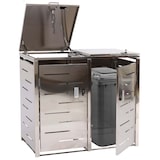 thumbnail of 2x copribidoni box spazzatura rifiuti HWC-E83 XS 63x135x103cm acciaio inox