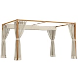 thumbnail of Pérgola de jardín 4x3 m cenador para exterior con techo retráctil mosquiteras laterales de malla y marco de aluminio para terraza patio