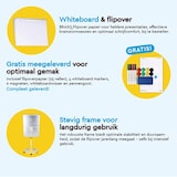 thumbnail of BRASQ Flipover Verrijdbaar - 70x100 cm - Verstelbaar Whiteboard - Incl. 25 vellen papier en access. - Uitschuifbare Armen - met Haken - Wit