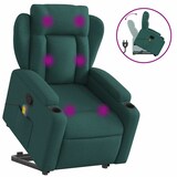 thumbnail of vidaXL Massagesessel mit Aufstehhilfe Dunkelgrün Stoff