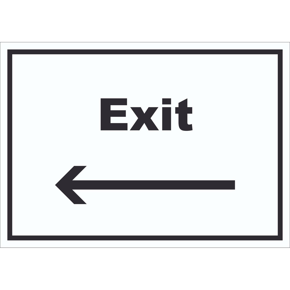 Exit Schild mit Text und Richtungspfeil links Ausgang waagerecht A0 (841x1189mm)