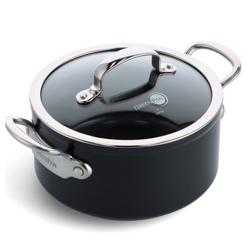 Kasserolle Barcelona pro 20 cm - 310 cl Schwarz Rund Keramik Greenpan