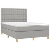 thumbnail of vidaXL Boxspringbett mit Matratze & LED Hellgrau 140x190 cm Stoff