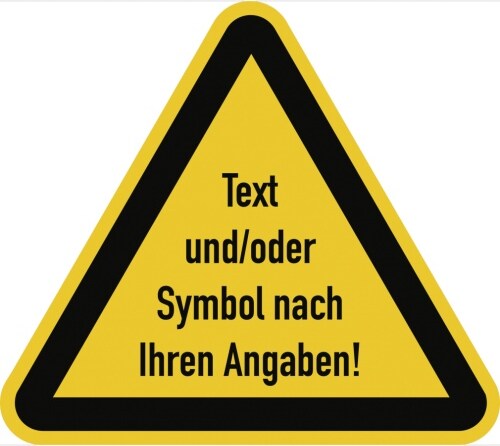 Dreifke® Aufkleber, Warnzeichen - Text und/oder Symbol nach Ihren Angaben, Folie, 50 mm SL