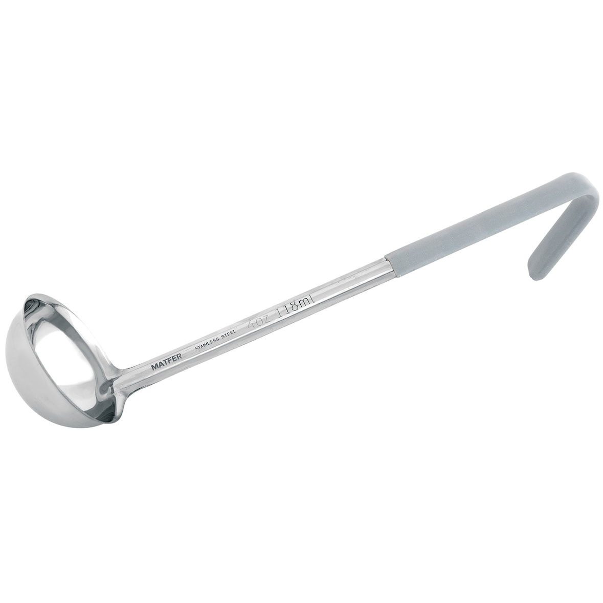 Matfer Louche manche inox et PVC gris 12 cl Matfer - 112731