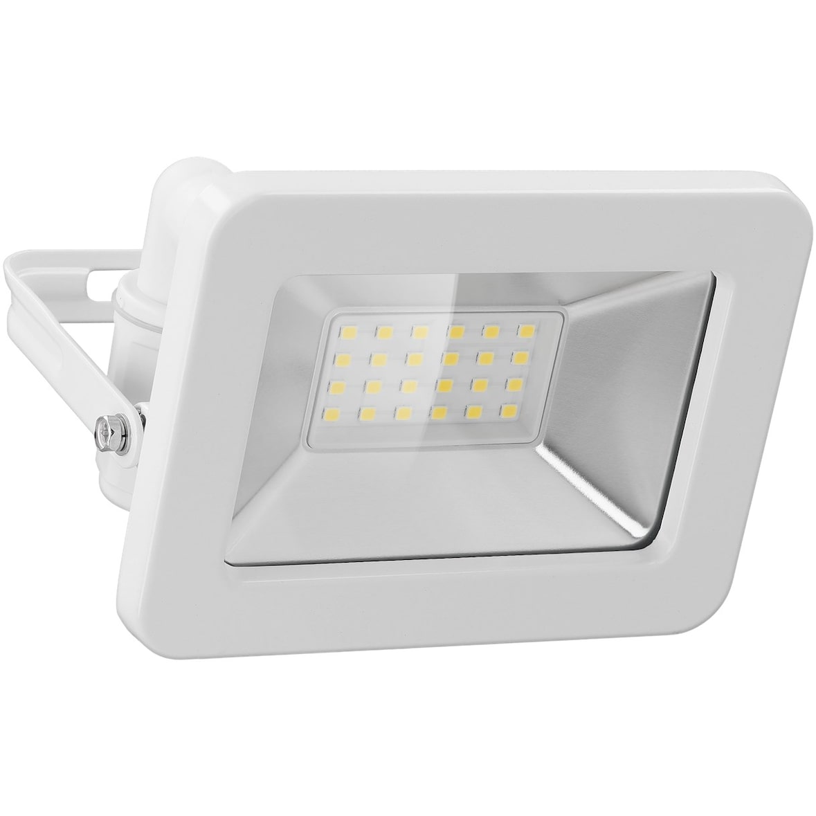 goobay LED-Außenstrahler, 20 W mit 1700 lm, neutralweißem Licht 4000 K und M16-Kabelverschraubung weiß