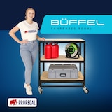 thumbnail of PROREGAL Kommissionierwagen BÜFFEL Fahrbares Kommissionierregal 100x90x50cm 3 Ebenen Fachlast 50kg 4 Lenkrollen, davon 2 mit Feststellbremse