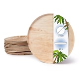 thumbnail of onlyleaf 25 Stück Einwegteller Pizza 25cm Palmblatt Teller, runde flache Bio Wegwerfteller, kompostierbare Einwegteller für Pizza, nachhaltig